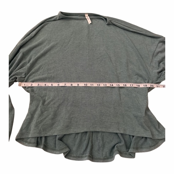 EMERALD Long Sleeve Slouchy Shirt in Sage Green - Picture 3 of 3